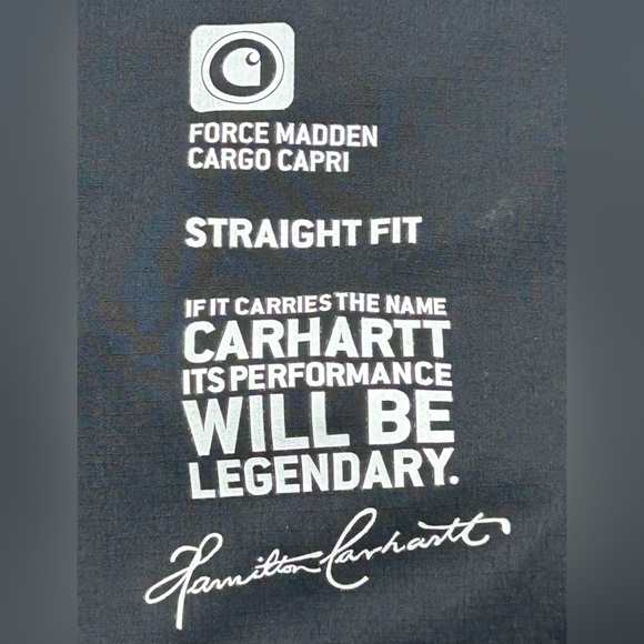 Carhartt Women's Straight Fit Force Madden Cargo Black Capris Size 18 - Picture 9 of 12